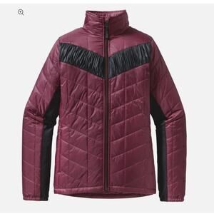 Patagonia City Scamper Puffer Jacket Burgundy Black Women's Small Lightweight